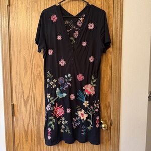 Johnny Was - BUTTON NECK KNIT DRESS MAUREEN M